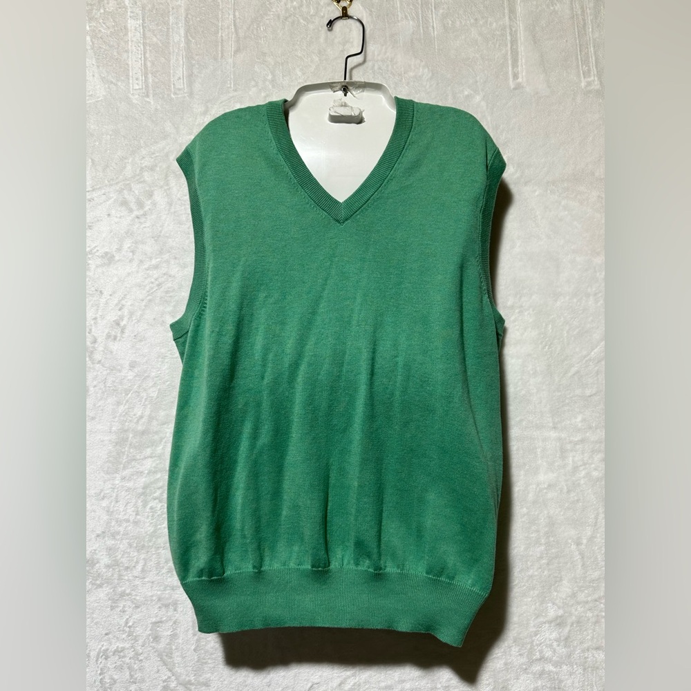 Brooks Brothers Supima Cotton Green V neck vest size Large new with tags